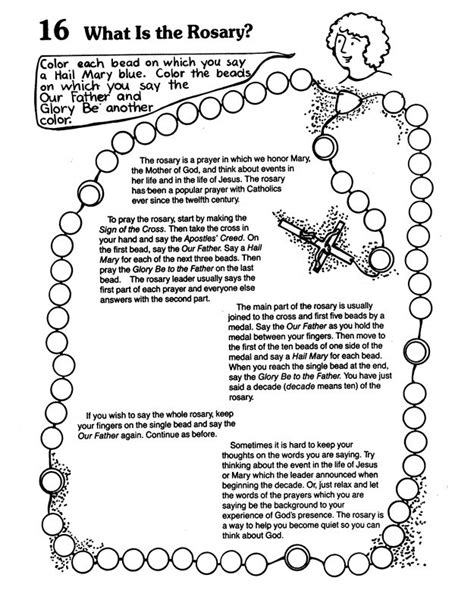 color  rosary rosary coloring sheet catechism pinterest