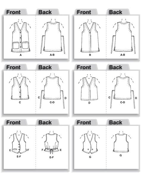 printable mens vest pattern