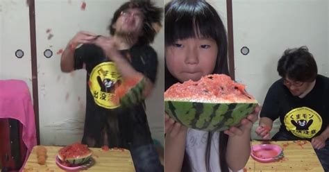 Japanese Father And Daughter Explodes Watermelon With About 800 Rubber