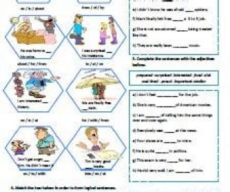 adjectives preposition worksheet
