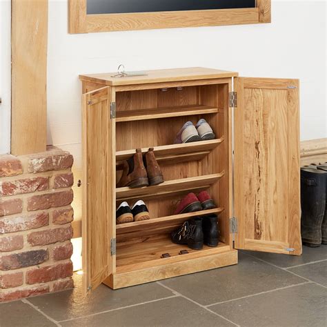 mobel oak shoe cupboard     wooden