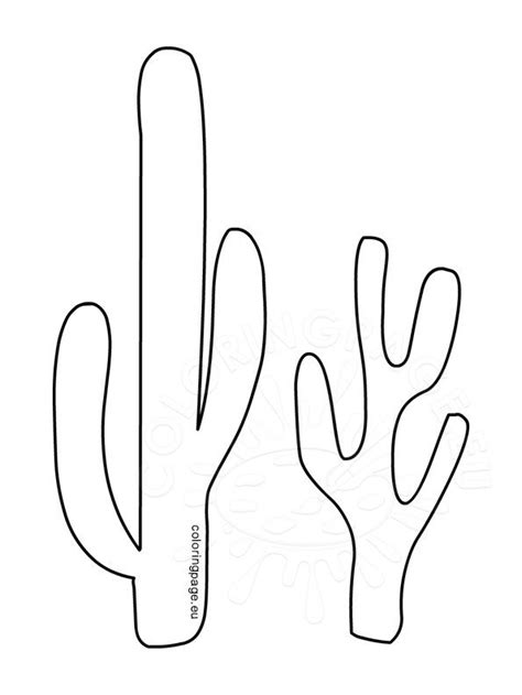 printable cactus template craft  kids coloring page