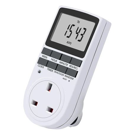 uk plug digital timer plug socket electrical programmable plug  timer switch  light