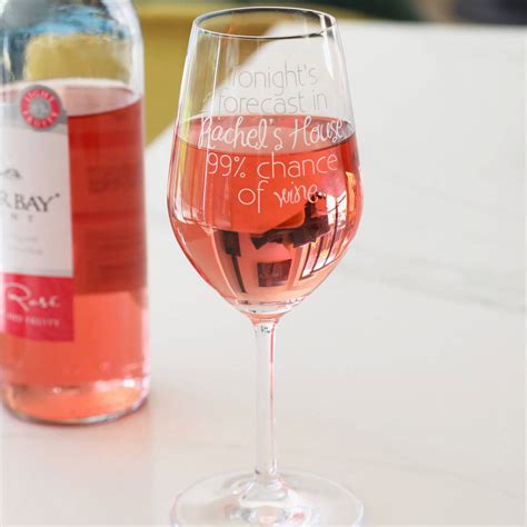 Personalised Engraved Wine Forecast Wine Glass By Lisa