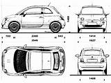 500 Fiat Blueprint Blueprints 2007 Template Car Hatchback sketch template