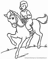 Horse Coloring Pages Riding Rider Colouring Kids Boy Printable Horses Ride Foal Print Honkingdonkey His Drawing Color Popular Coloringhome Choose sketch template