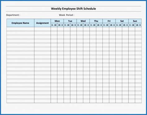 blank monthly work schedule template unique  monthly employee