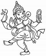 Dancing Ganesha Colouring Lord sketch template