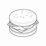 Hamburger Unhealthy Isometric Illustrazione Burgers Ungesundes Konzeptes Isometrisches Lebensmittel Malbuch Alimenti Concetto Alimento Isometrico Rapida Preparazione Sano sketch template