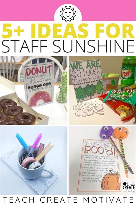 staff sunshine ideas teach create motivate