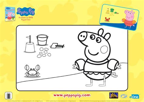 peppa pig beach day coloring page mama likes