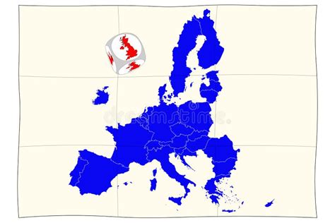 kaart van de europese unie brexit stock illustratie illustration  groot grafisch