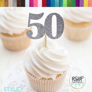 number  cupcake toppers fifty food picks  birthday decorations