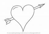 Heart Arrow Draw Drawing Step Drawings Easy Cute Tutorials Learn Drawingtutorials101 Cliparting Tutorial Diys Clip Related sketch template