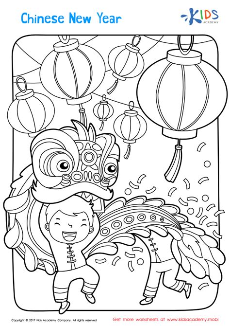 chinese  year worksheet printable coloring page  kids artofit