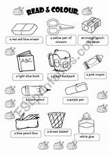 Esl Supplies Colour Eslprintables Preschool sketch template