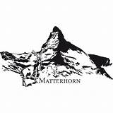 Matterhorn Wandtattoo sketch template