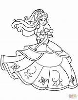 Princess Coloring Printable Dancing Pages Disney Girls Pretty Drawing sketch template