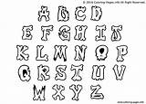 Alphabet Letters Coloring Graffiti Simple Pages Printable sketch template