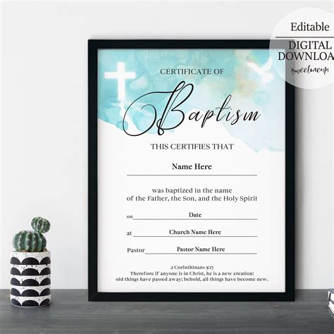 baptism certificates printable printable templates
