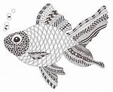 Zentangle Poisson Mariska Boer Fische Kunstunterricht Tiere sketch template