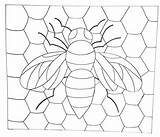 Comb Honeycomb Stencil sketch template