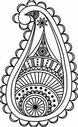 Coloring Pages Designs Indian Patterns Paisley sketch template