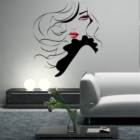 Pin Up Girl Women Modern Hair Salon Wall Sticker Decal