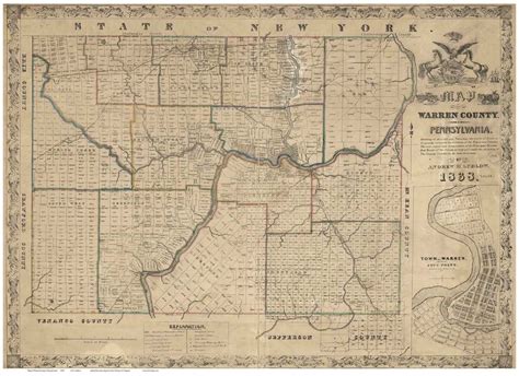 warren county pennsylvania   map reprint  maps