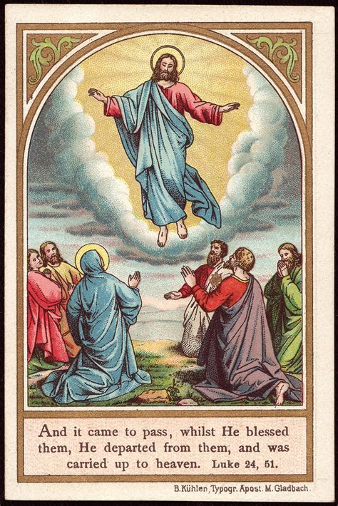 holy card heaven ascension  jesus christ solemnity june  june