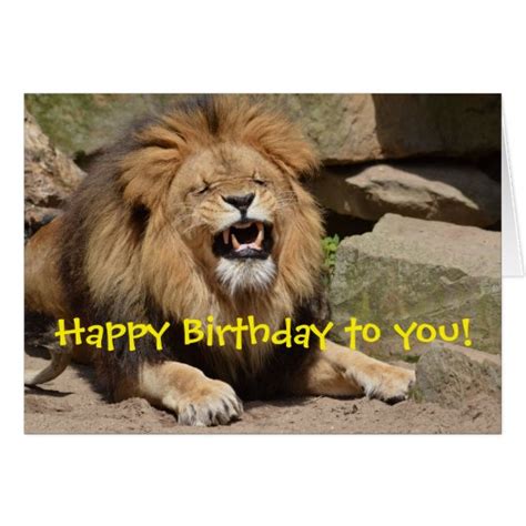 happy birthday lion card zazzlecom