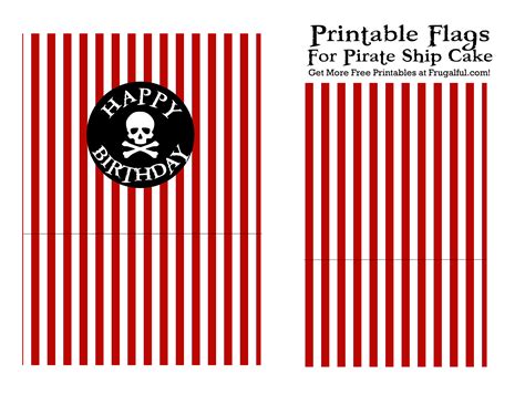 printable birthday cake pirate flags   pirate party