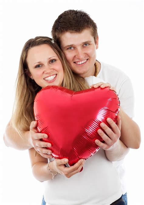 couple holding heart balloon on valentine s day image free stock