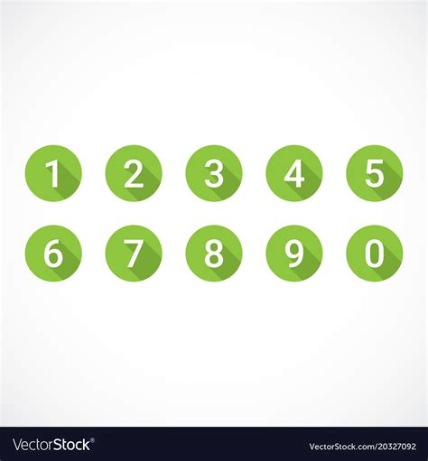set  green number icons royalty  vector image