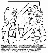 Coloring Pages Straw Drinking Visit sketch template