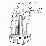 Pollution Air Factory Sketch Vector Coloring Doodle Pages Polluting Stock Industrial Environment Illustration Drawing Emissions Greenhouse Style Getcolorings Fortune Smokestack sketch template