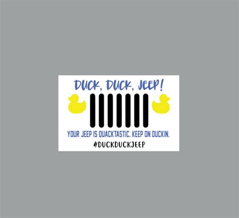 duck duck jeep tags digital  jeep ducking tags print etsy