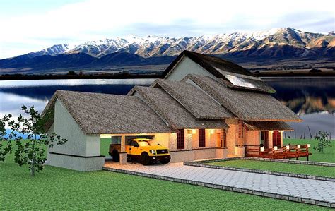 thatch roof house floor plan home plans blueprints