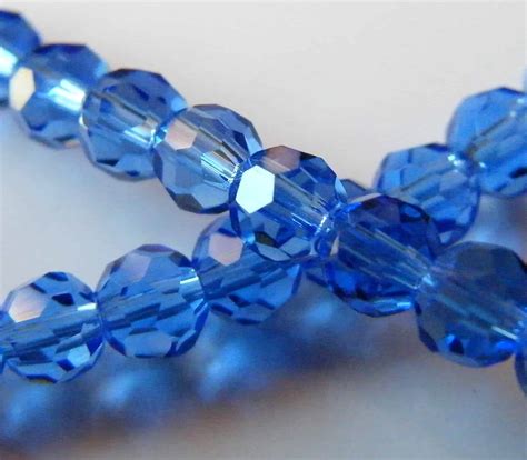 pcs mm faceted  crystal beads dark sapphire blue beadsforewe