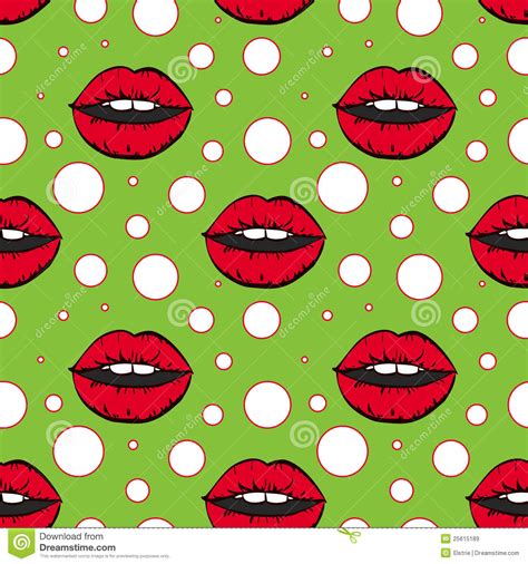 Vector Red Lips Pattern Royalty Free Stock Images Image