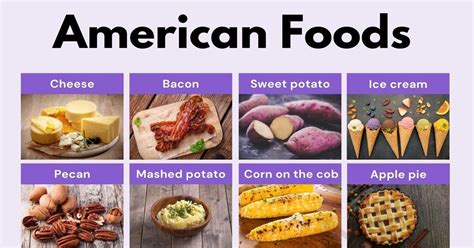 american food list    popular foods  america esl