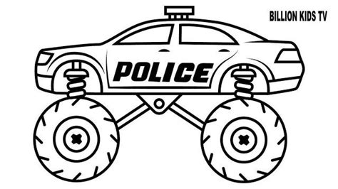 monster police car printable coloring pages