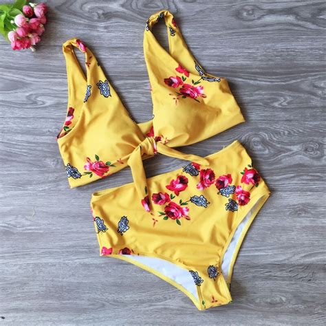2018 Bow Swimwear Hot Knot Brazilian Bikini Set Cherry Print Bikinis