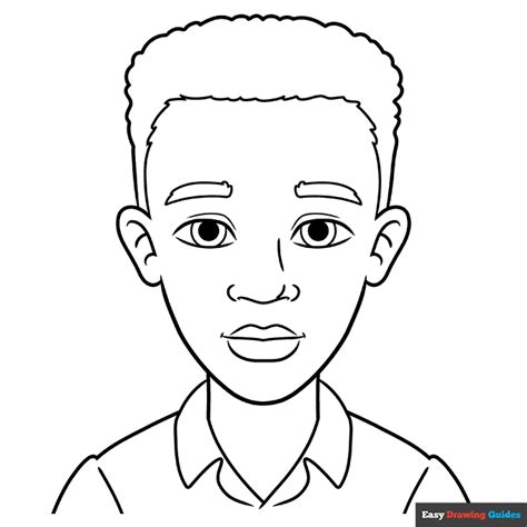 black boy coloring page easy drawing guides