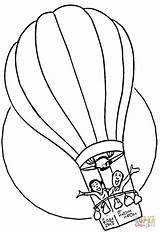 Air Hot Balloon Clipart Coloring Printable Pages Wikiclipart sketch template