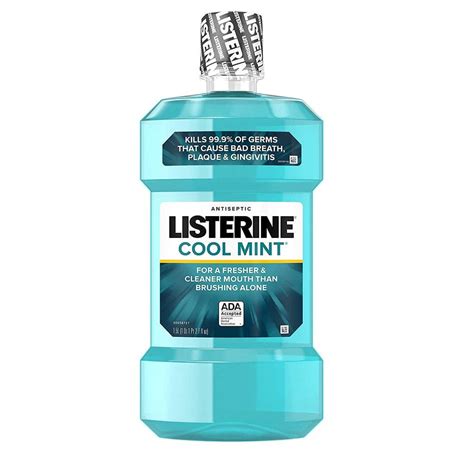 buy listerine cool mint antiseptic mouthwash for bad breath plaque and