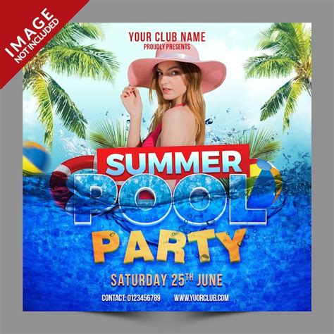 Summer Pool Party Psd Publicación En Redes Sociales Archivo Psd Premium