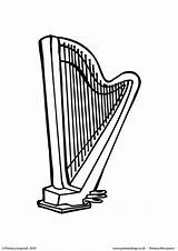 Colouring Harp Pages Printable Coloring Primaryleap sketch template