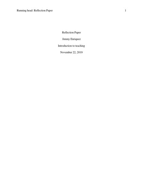 reflection paper  cover correct teaching communication