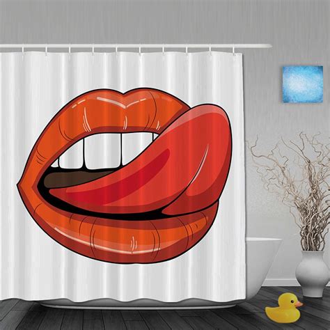 Personalized Sexy Lip Bathroom Shower Curtains Funny